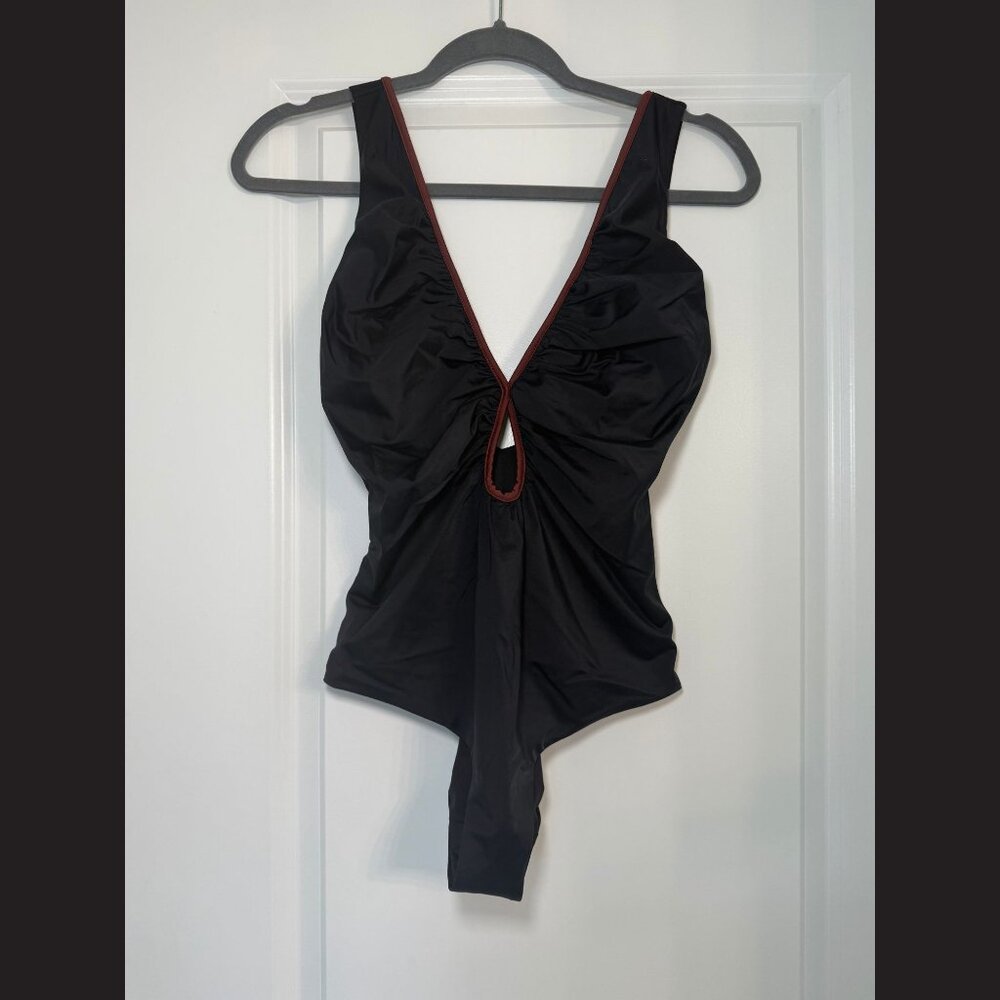 Johanna Ortiz Black One-Piece Swimsuit with Cutout Size M